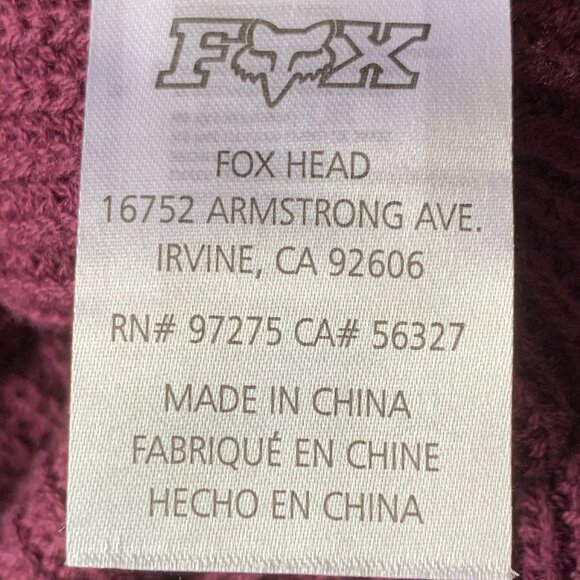 Fox Head Faux Fur Lined Hooded Cardigan Sz S - Picture 12 of 15
